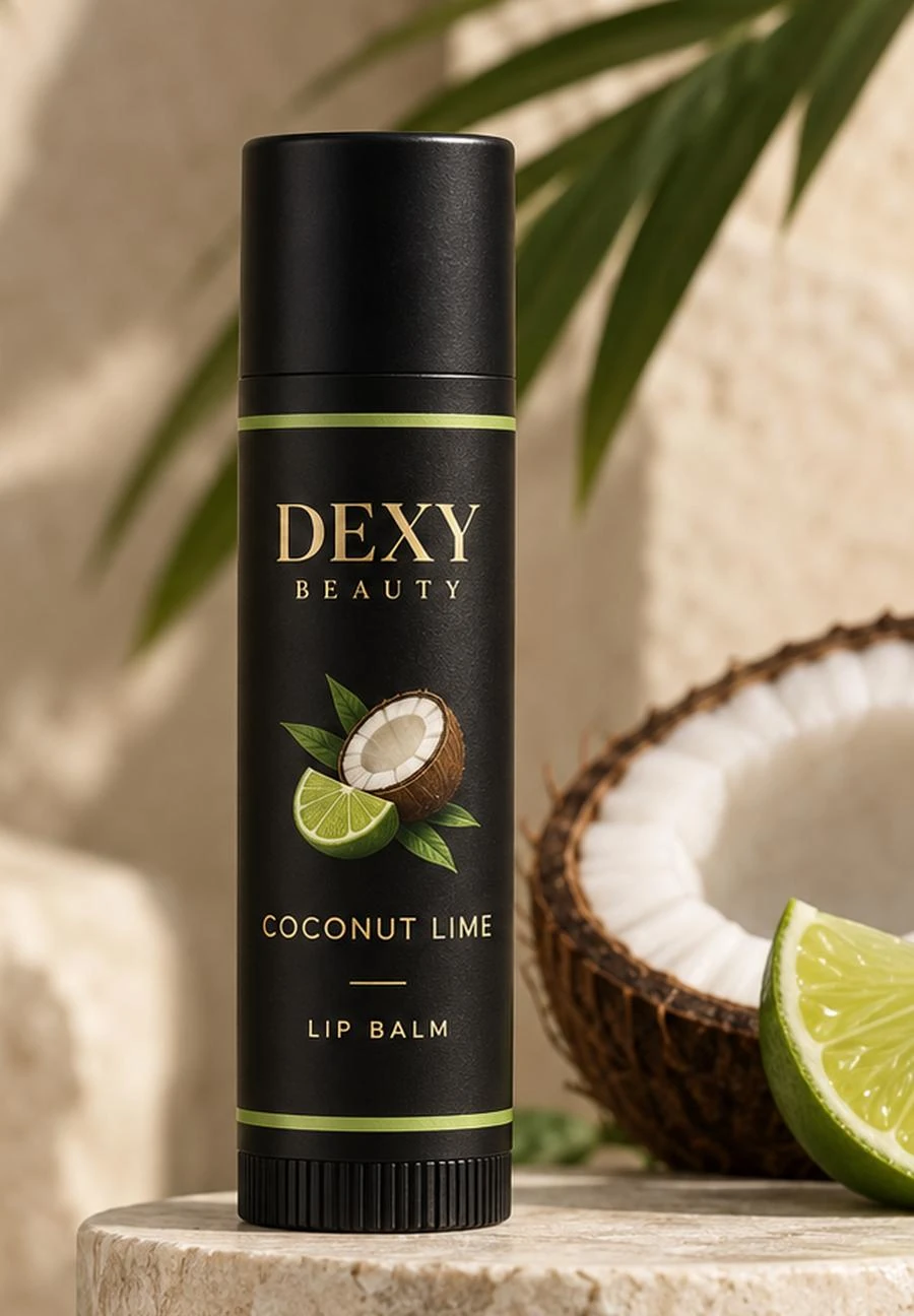 Coconut Lime lip balm concept photography